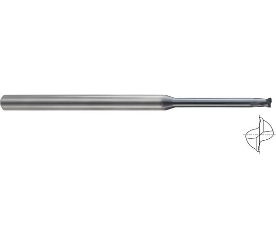 Фреза концевая 1х4х1.5(5)х45 мм, Z2, твердосплавная, Alpha-GX New Century G9I64010050N