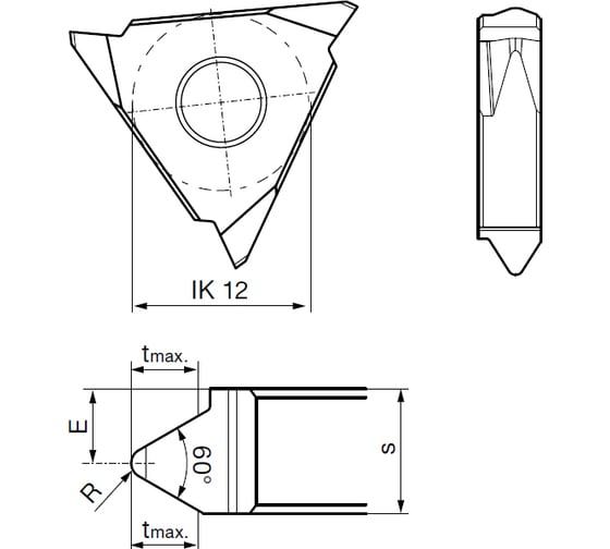 Пластины сменные резьбовые, частичный профиль GG305 (2 шт; P=2.5; VHM; FIRE; R Size 04) Guhring 25654 12,060К 1