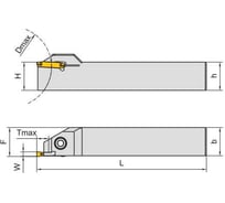 Державка канавочная отрезная GDAR2525M300-22 UARGUS 14 317 184