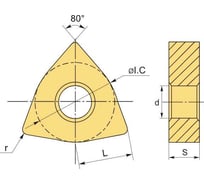 Пластина токарная WNMG080408-PM TP720 UARGUS 914 573 108