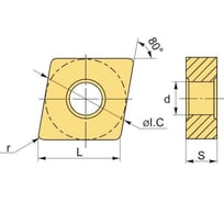 Пластина токарная CNMG120408-MM PMT25 UARGUS 14 548 010