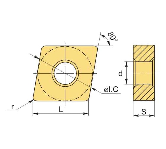 Пластина токарная CNMG120408-MM PMT25 UARGUS 14 548 010 1