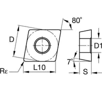 Пластина токарная CCMT09T308-K2, NRG15K NORGAU 020057229