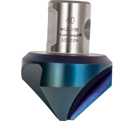Зенковка HSS-XE с покрытием Blue-Tec (90 градусов; 40 мм; Weldon 19) Karnasch 20.1195-040