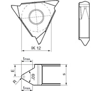 Пластины сменные резьбовые, частичный профиль GG305 (2 шт; P=0.5 мм; VHM; TiCN; R Size 04) Guhring 25656 12,100К