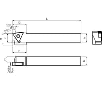 Державка квадратная без СОТС GH305 (h=20 мм; b=20 мм; L=125 мм; R; ключ) Guhring 25350 12,011