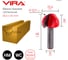 Фреза пазовая галтельная (25.4х16 мм; R12.7 мм; хвостовик 8 мм) VIRA 553342 2