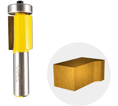 Фреза кромочная прямая (обгонная) с нижним подшипником (19х25.4 мм; хвостовик 12 мм) VIRA 553333