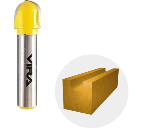 Фреза пазовая галтельная (12.7х10 мм; R6.35 мм; хвостовик 8 мм) VIRA 553340