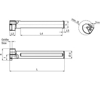 Державка круглая без СОТС GB305 (d=32 мм; L=200 мм; h=30 мм; L; ключ) Guhring 25369 12,012