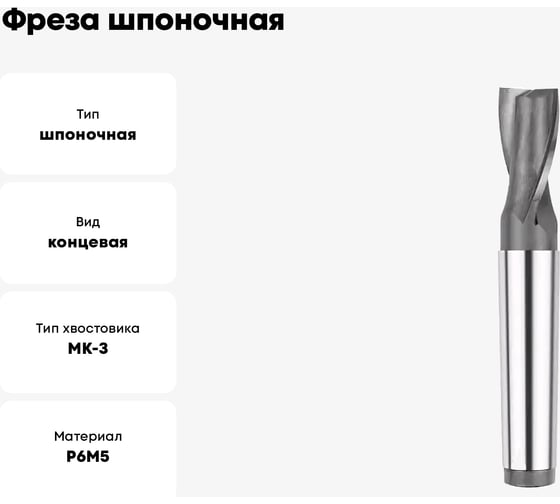 Фреза шпоночная 22х22х124 мм, КМ3, Р6М5 JSD 2025