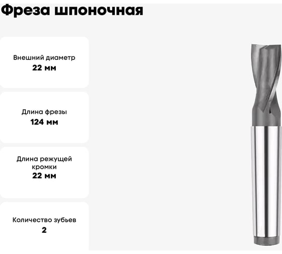 Фреза шпоночная 22х22х124 мм, КМ3, Р6М5 JSD 2025