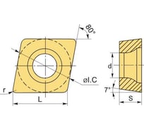 Пластина токарная CCGT09T301-FS, NRG10MS, NORGAU 020057626