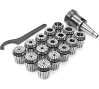 Патрон цанговый 30 с набором цанг ER40 15 шт, 3-26 мм Micron 108074