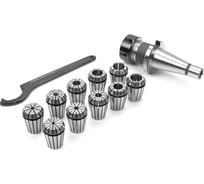 Патрон цанговый 50 с набором цанг ER25 10 шт, 3-16 мм Micron 108048