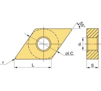 Пластина токарная DNMG150608-MM PPS UARGUS 14 375 116