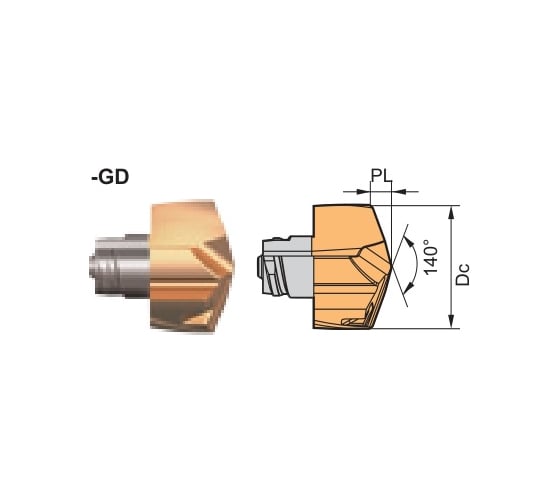 Головка твердосплавная для сверла Ø24.5 мм ZCC-CT EDC2450-120-GD 1