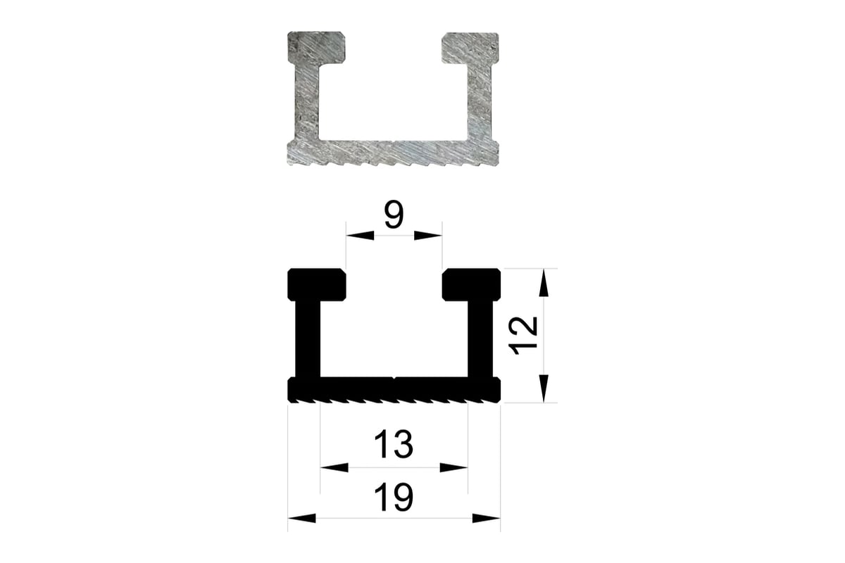 Профиль алюминиевый T-track (0.8 м; 19x12 мм) WOODWORK TR19.080 - выгодная  цена, отзывы, характеристики, фото - купить в Москве и РФ