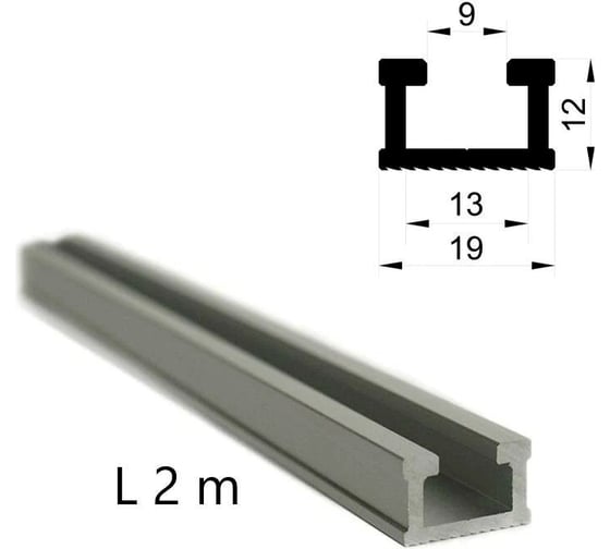 Профиль алюминиевый T-track (2 м; 19x12 мм) WOODWORK TR19.200