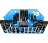 Набор клиновых ступенчатых прижимов из 58-ми предметов, паз 17.7 мм, М16x2 мм, металлический футляр YT-0208 CNIC 30180