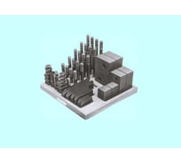 Набор клиновых ступенчатых прижимов из 58-ми предметов, паз 19.7 мм, М16x2 мм, металлический футляр YT-0209 CNIC 34933