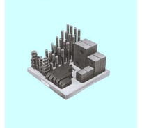 Набор клиновых ступенчатых прижимов из 50-ти предметов, паз 13.7 мм, М10x1.5 мм, деревянная подставка YT-0403 CNIC 34937