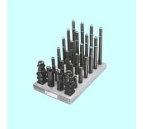 Набор сухарей, гаек и шпилек из 38-ми предметов, паз 17.7 мм, М14x2, на деревянной подставке YT-0607 CNIC 34944