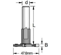 Фреза дисковая Z3 паз 4 мм, D47.6 мм, оправка крепл. с торца, хвостовик 8 мм WPW NU04005