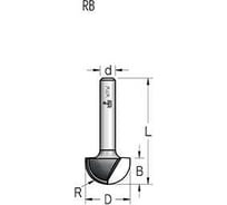 Фреза галтель R4 мм, D8 мм, B6 мм, хвостовик 6 мм WPW RB08003