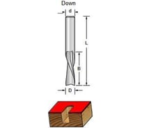 Фреза спиральная чистовая выброс вверх Z2, D8 мм, B25 мм, L60 мм, монолит, хвостовик 8 мм WPW SCS240805