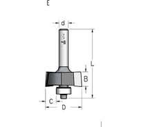 Фреза четверть 11.1 мм, D31.8 мм, B12.5 мм, Z2, хвостовик 8 мм WPW E221115
