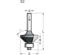 Фреза фаска угловая 45 гр, 32 мм, B11 мм, Z2, хвостовик 6 мм WPW SL24513