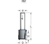 Фреза для прямых пробок D16x16 мм, L58 мм, хвостовик 6 мм WPW MNT1603