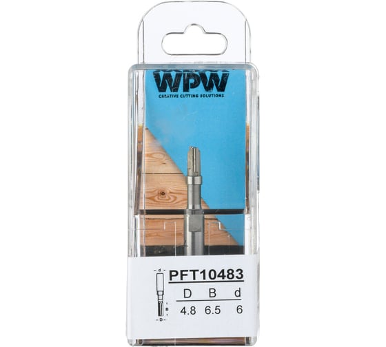 Фреза копировальная мини с верхним подшипником (4.8х6.5х6 мм; Z2) WPW PFT10483