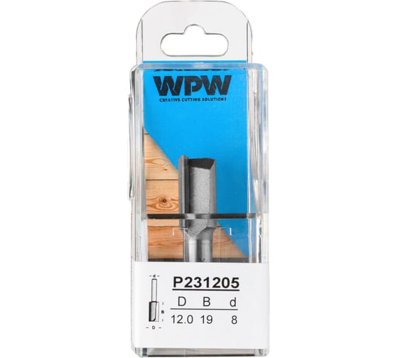 Фреза пазовая (12х19х8 мм; Z2) WPW P231205