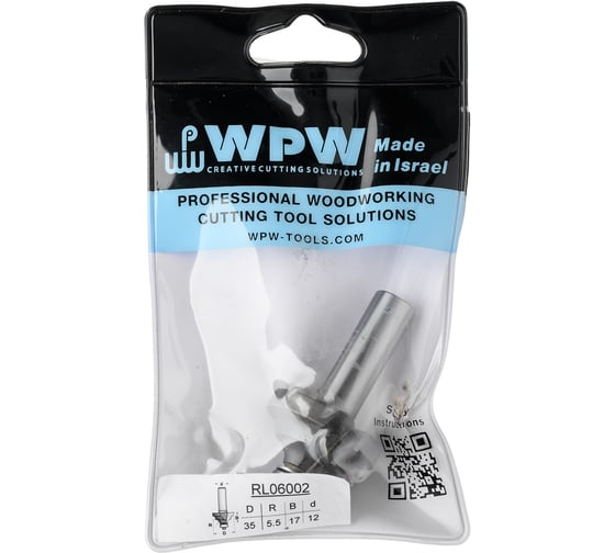 Фреза профиль розетка с подшипником (35х17х12 мм; R5.5) WPW RL06002