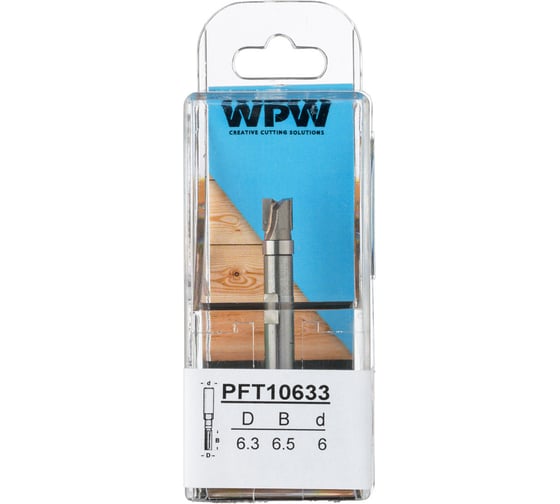 Фреза копировальная мини с верхним подшипником (6.3х6.5х6 мм; Z2) WPW PFT10633