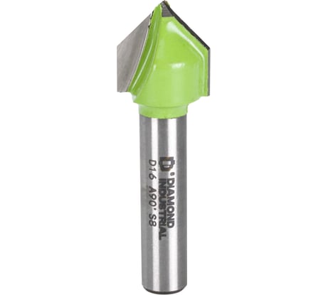 Фреза пазовая V-образная 90 градусов 16x16 мм, S=8 мм, Z=2 Diamond Industrial DIDFRV81616