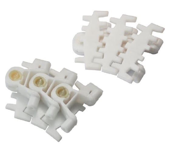Цепь пластинчатая HS-7100-103 SERIES white, ширина 103 мм, POM, штифт нержавеющий, белый (HGB) Hongsbelt 00-00023699 1