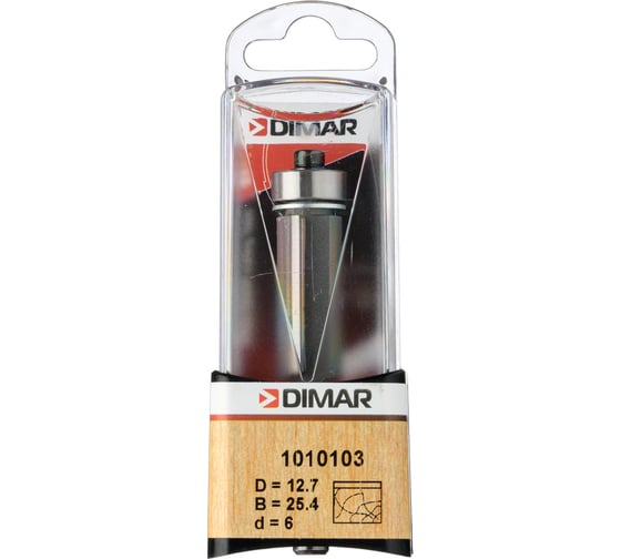 Фреза обгонная (12.7x25.4х67 мм; Z2; хвостовик 6 мм) Dimar 1010103