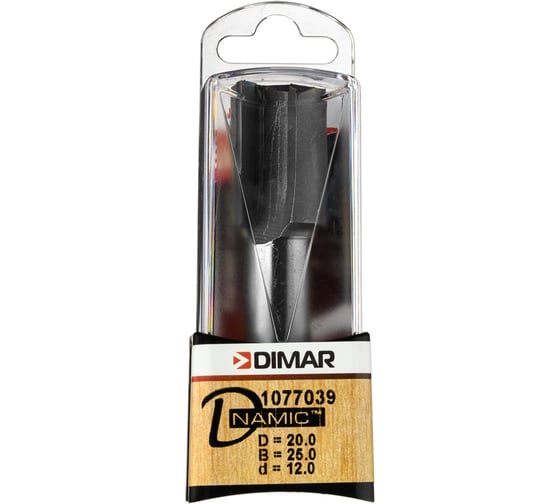 Фреза пазовая врезная (20x25х67 мм; Z2+1; хвостовик 12 мм) Dimar 1077039