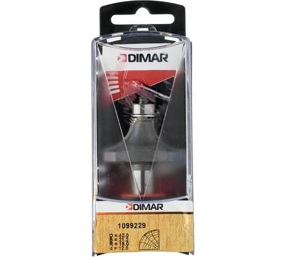 Фреза фаска радиусная R15 с подшипником (42x21.2х70 мм; хвостовик 12 мм) Dimar 1099229