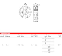 Звездочка 23T для модульной цепи HS-820/831 23 зубьев, круг 25 мм, шпон-паз 8 мм, приводная литая разборная SPLIT материал PA (HGB) Hongsbelt 00-00031453