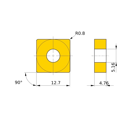 Пластина (10 шт; 5.16х12.7 мм; 90°) DIAEDGE SNMG120408 HTI10