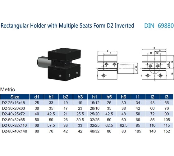 Резцедержатель D2-40x25x72 Prosaers 20510