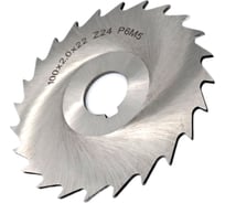 Фреза дисковая отрезная (100х2х22 мм; Р6М5; z=24; прорезной зуб; со ступицей; с ш/п) TORNERI 003288