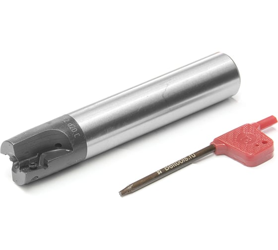 Фреза концевая AE390-R020.11.02.d20.C (20 мм; Z2; цилиндрический хвостовик 20 мм; СОЖ) с механическим креплением 4-гранная пластина APKT 11T3 Русский Инструмент ri.193.137