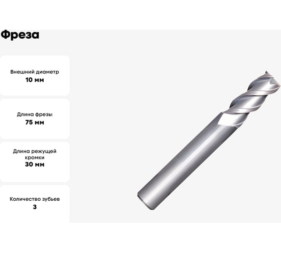 Фреза GB305 MM 10 3F 45 N CARBIDE OSAWA GB305100