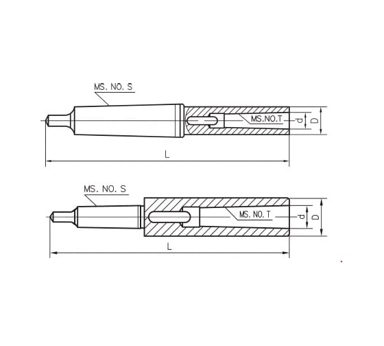 Втулка переходная SOVIS КМ2/КМ2 с лапкой, длинная L=175 мм 16760