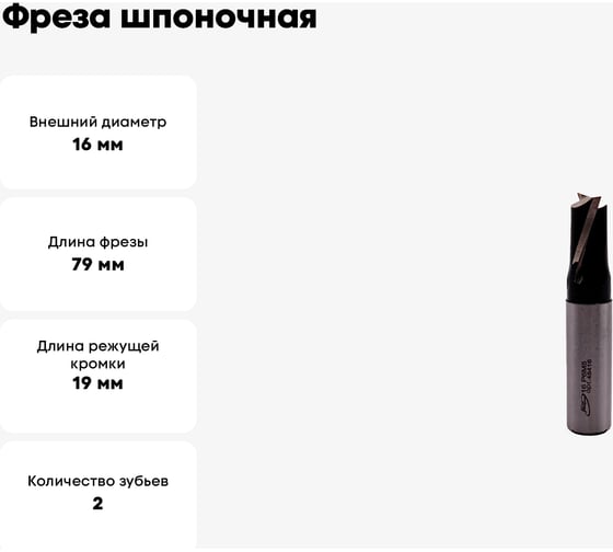 Фреза шпоночная цилиндрический хвостовик РосИнструмент 16.0 мм 48416